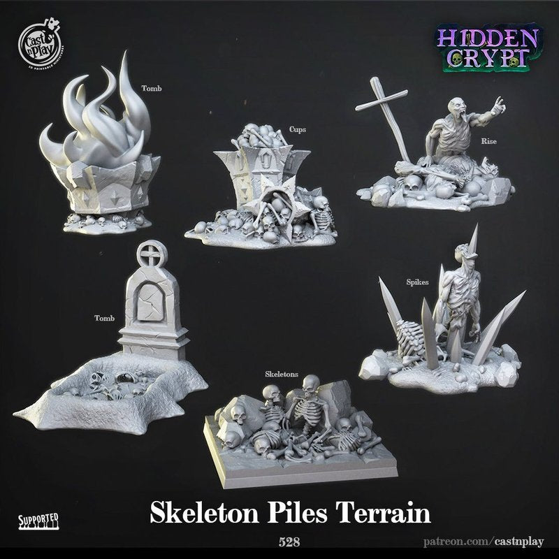 Skeleton Piles Terrain 3D-printed model