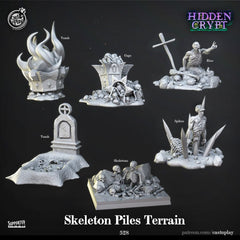 Skeleton Piles Terrain - The Printable Dragon