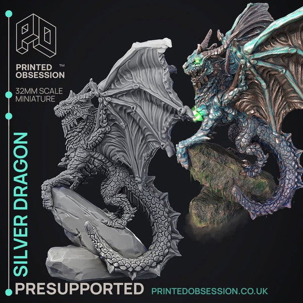 Sliver Dragon 3D-printed model