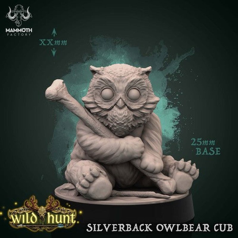 Sliverback Owlbear Cub 3D-printed model
