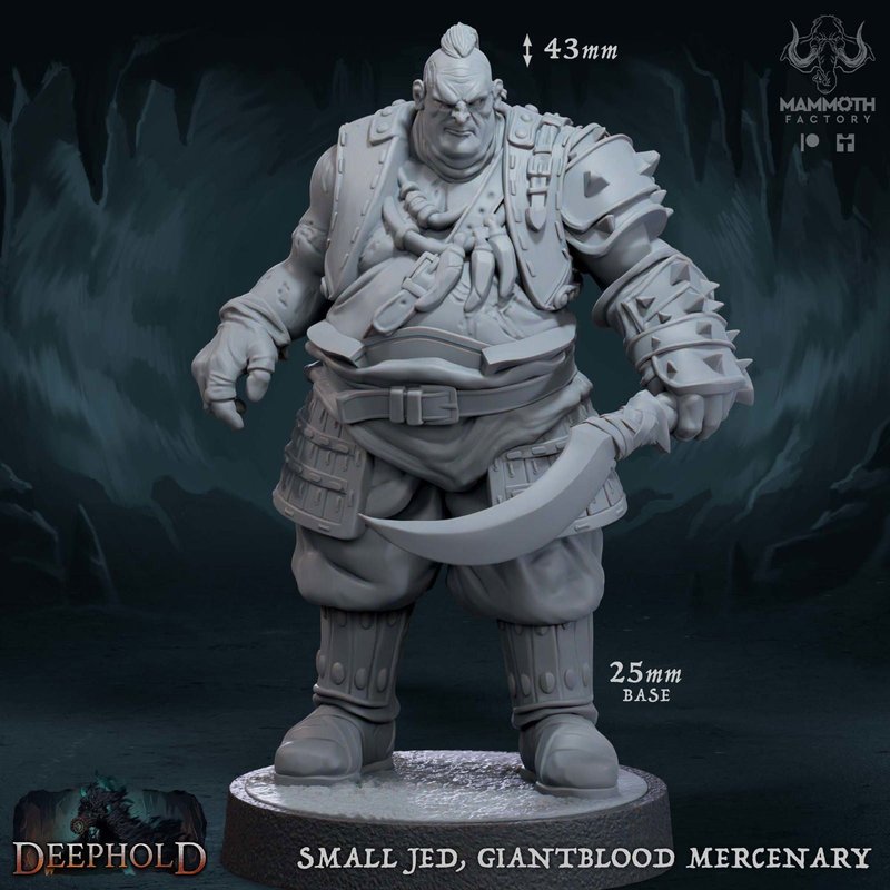 Small Jed Giantblood Mercenary 3D-printed model