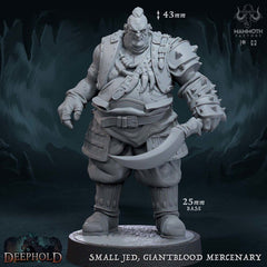 Small Jed Giantblood Mercenary 3D-printed model