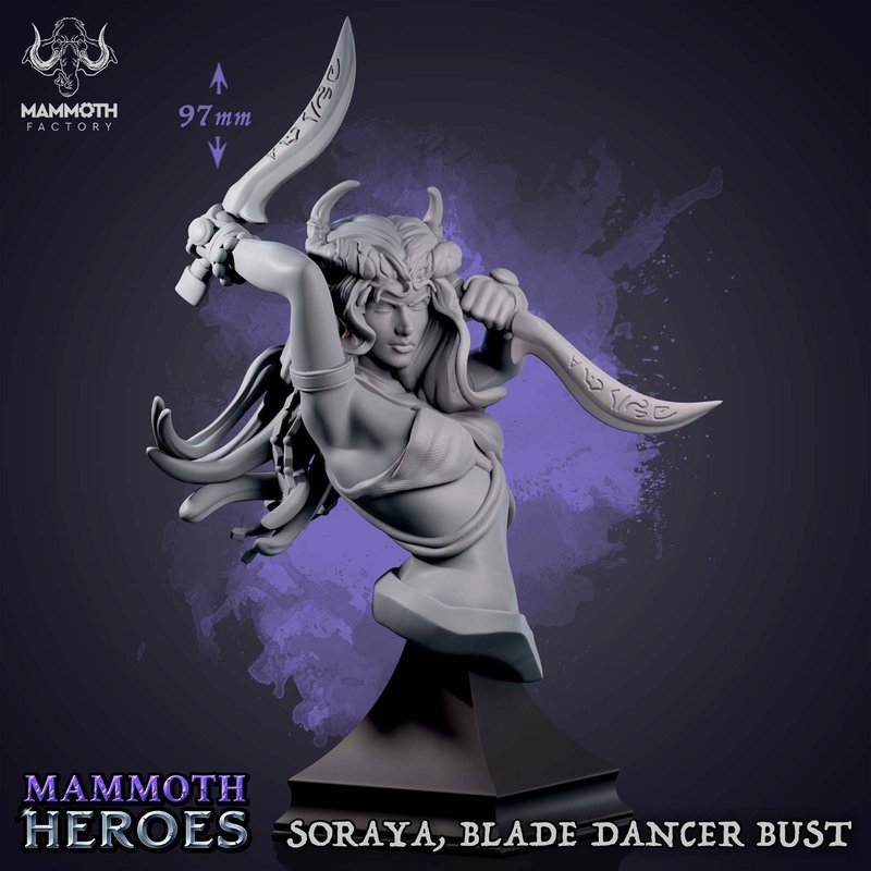 Soraya Blade Dancer Bust 3D-printed model