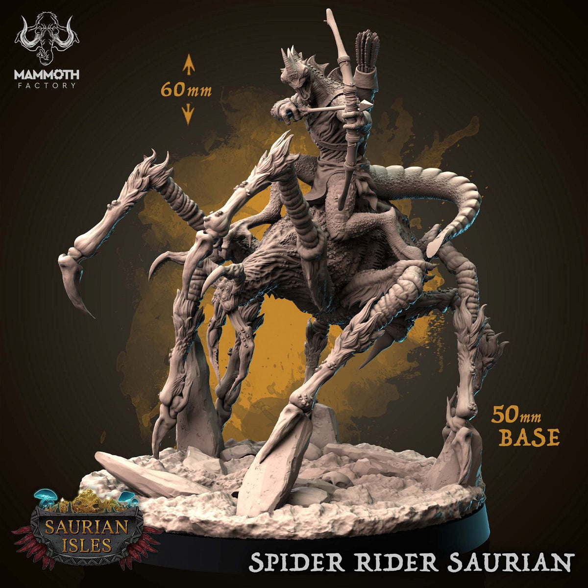 Spider Rider Saurian - The Printable Dragon