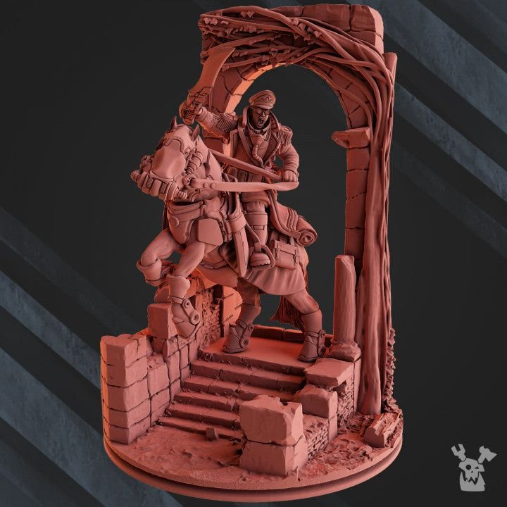 Steamguard Cavalry Lord Commissar 3D-printed model