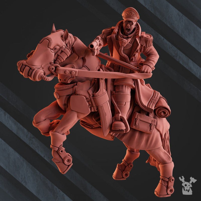 Steamguard Cavalry Lord Commissar 3D-printed model