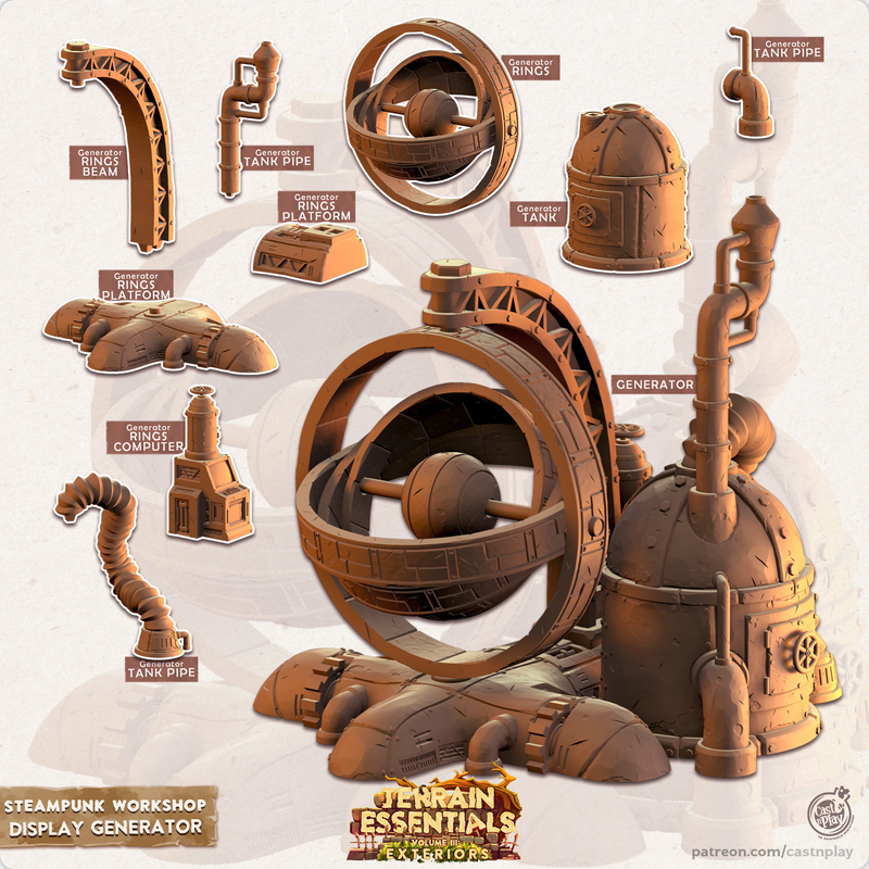 Steampunk Workshop Display Generator 3D-printed model