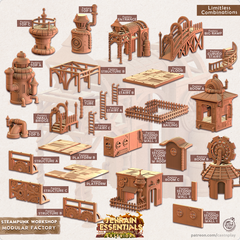 Steampunk Workshop Modular Factory 3D-printed model