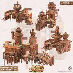 Steampunk Workshop Modular Factory 3D-printed model