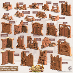 Steampunk Workshop Modular Walls 3D-printed model