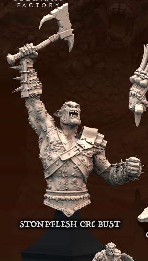 Stoneflesh Orc Bust 3D-printed model