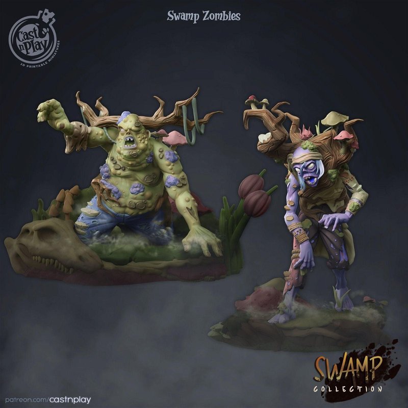 Swamp Zombie 3D-printed model