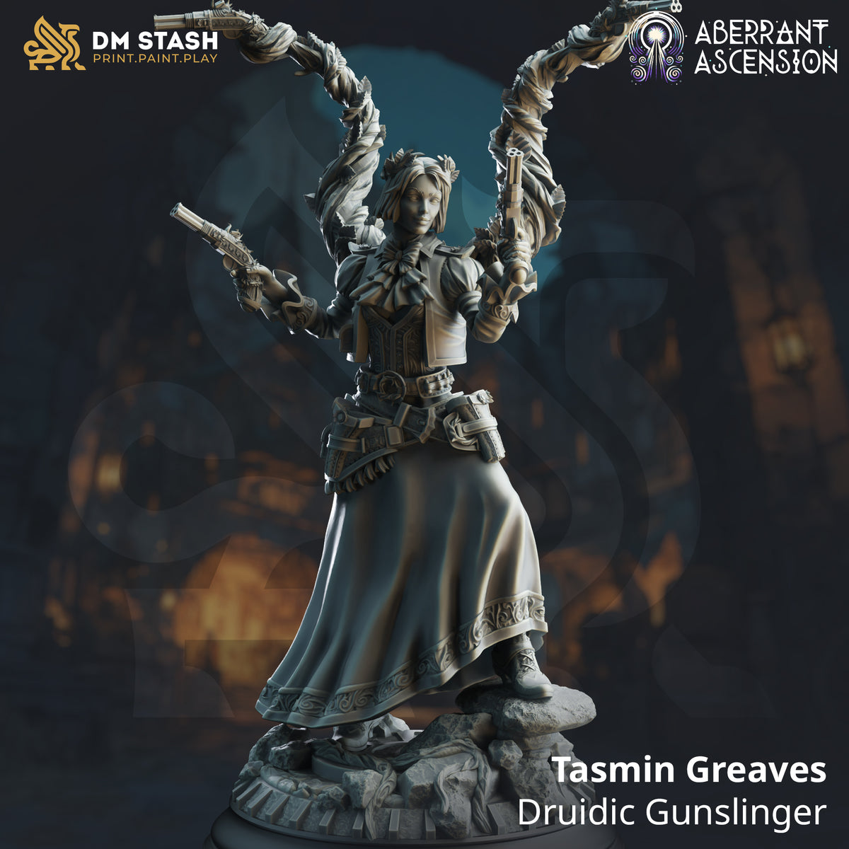 Tasmin Greaves - Druidic Gunslinger 3D-printed model