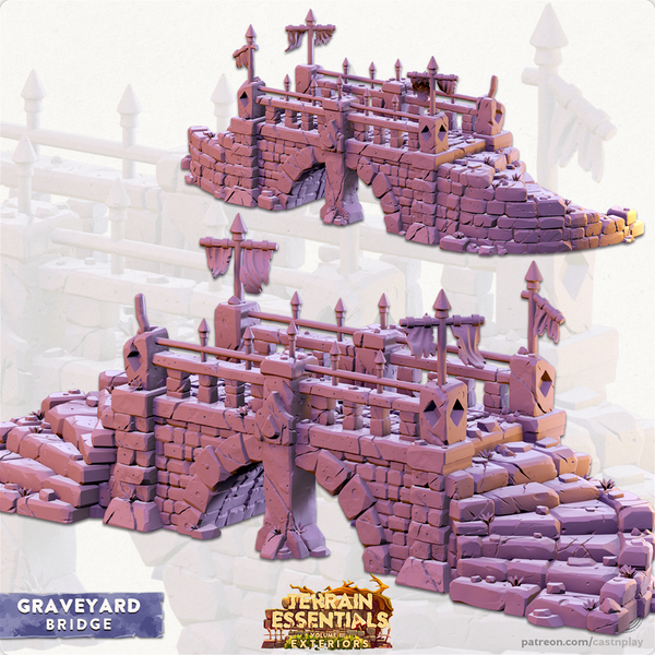 Terrain Essentials Exterior Graveyard Ruins - Bridge 3D-printed model