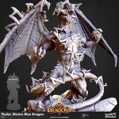 Thular, Electric Blue Dragon 3D-printed model