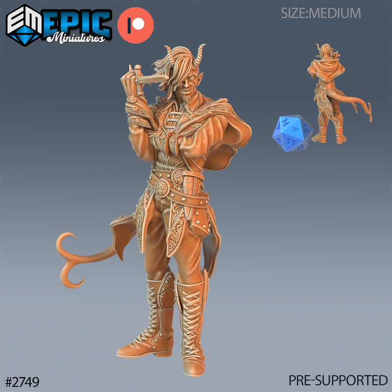 Tiefling Adventurer 3D-printed model