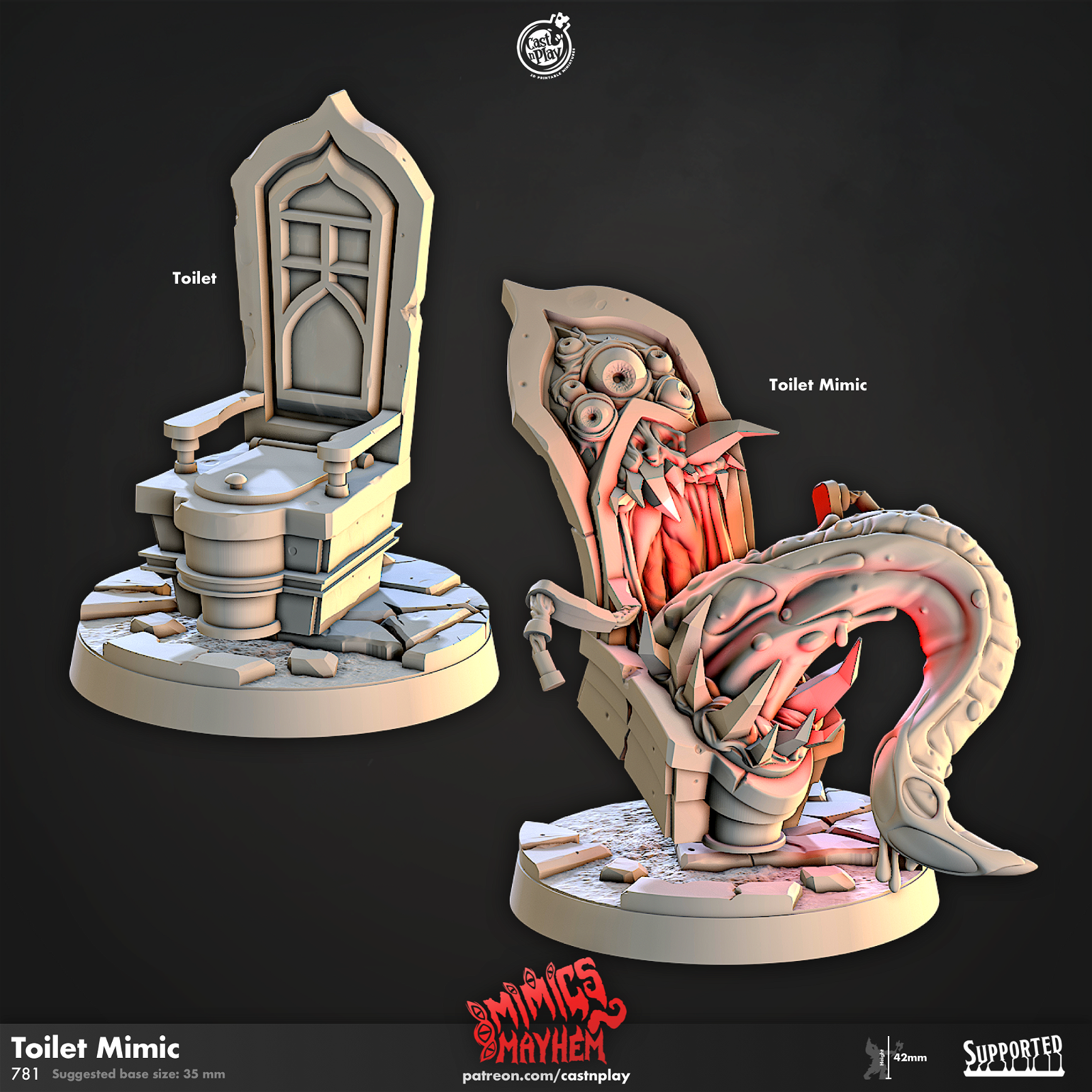 Toilet Mimic - The Printable Dragon