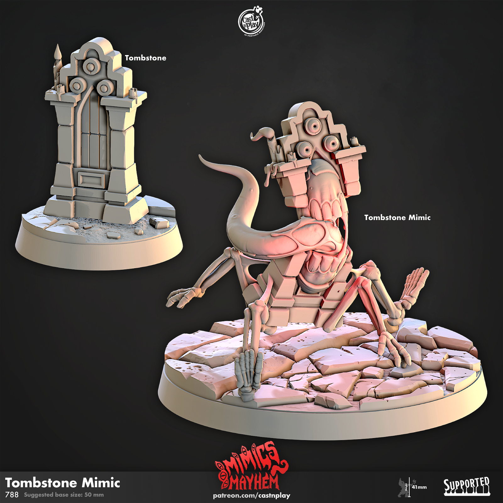 Tombstone Mimic - The Printable Dragon