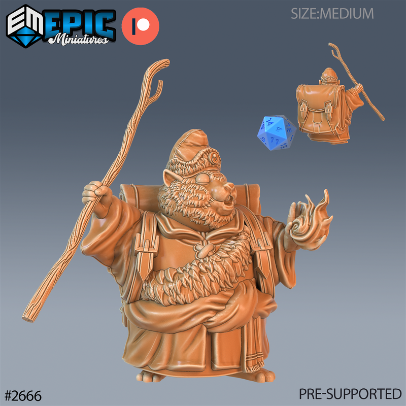 Traveling Hamster Monk 3D-printed model