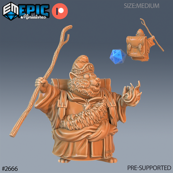 Traveling Hamster Monk 3D-printed model