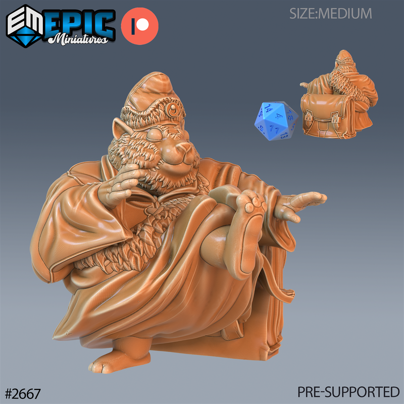 Traveling Hamster Monk 3D-printed model