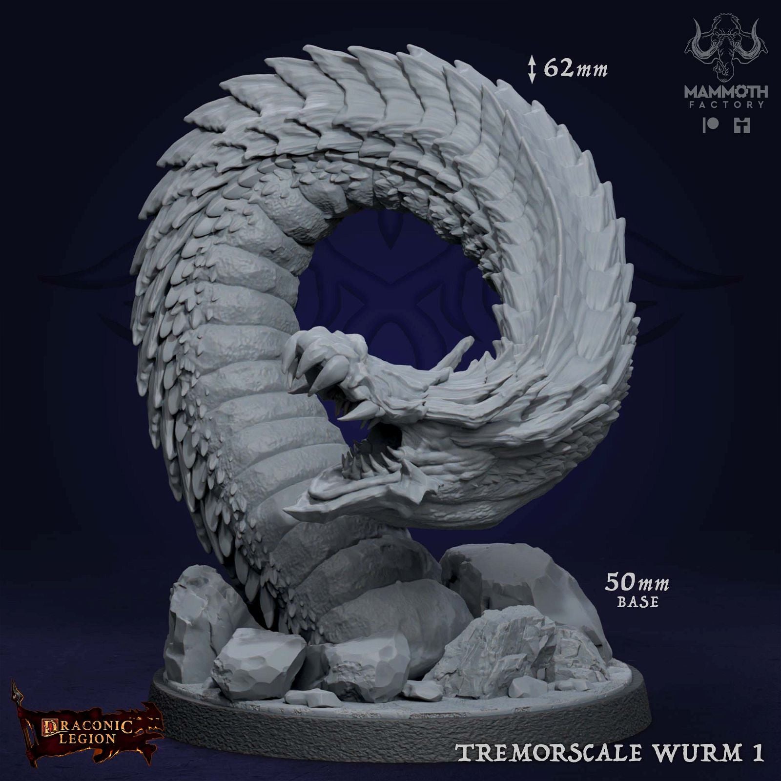 Tremorscale Wurm - The Printable Dragon