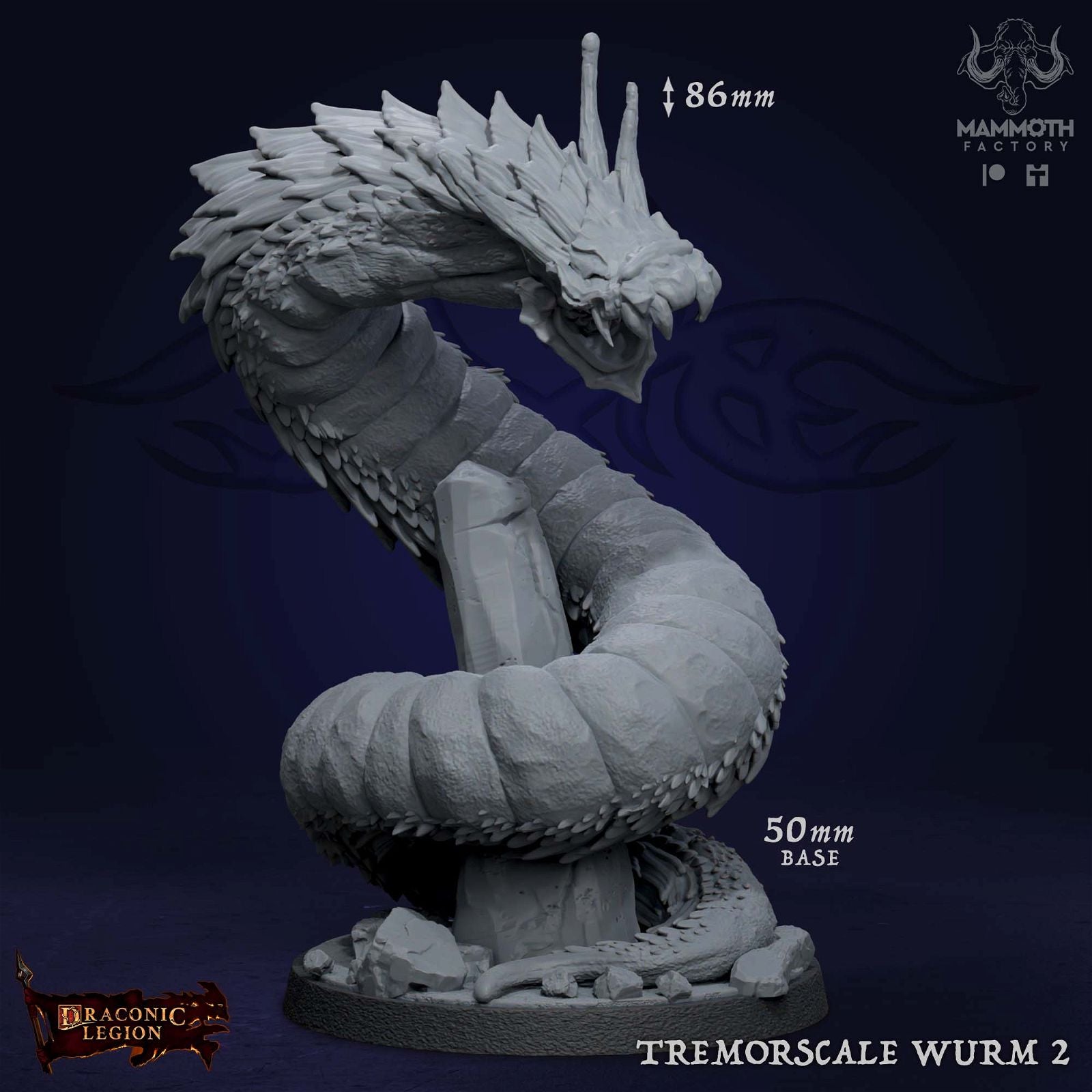 Tremorscale Wurm - The Printable Dragon