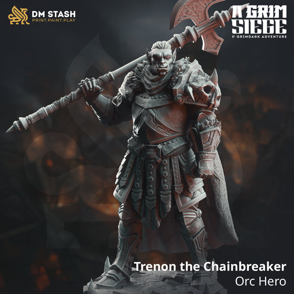 Trenon the Chainbreaker - Orc Hero 3D-printed model
