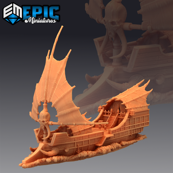 Tribal Ship The Ramhorn - The Printable Dragon