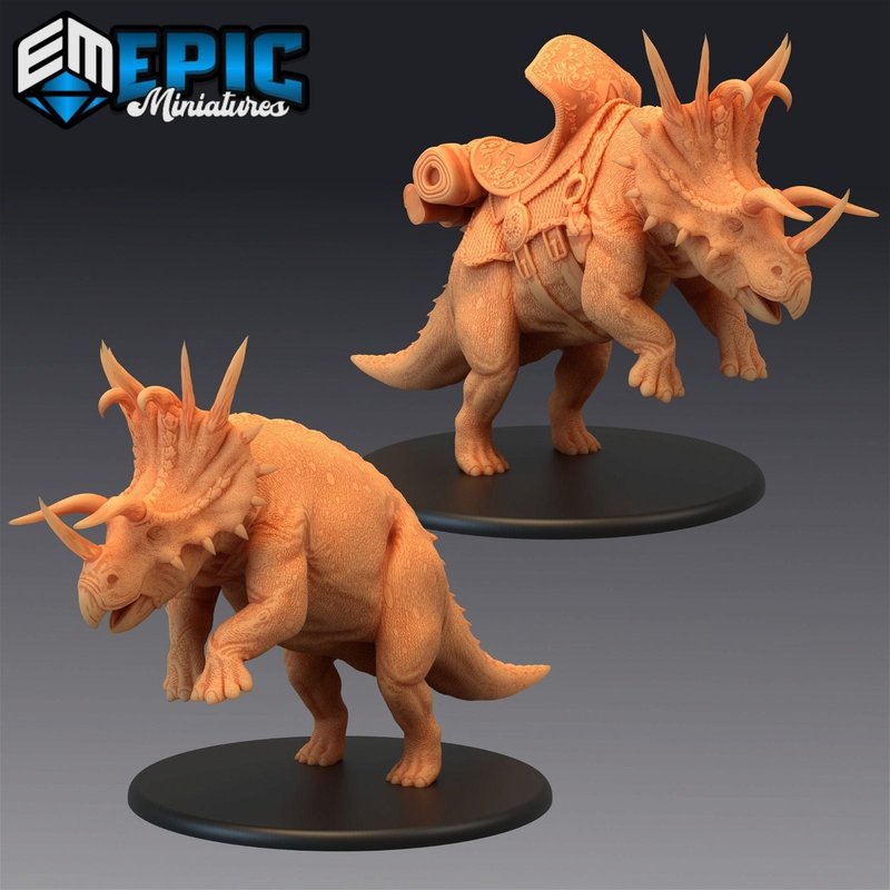 Triceratops Attacking 3D-printed model