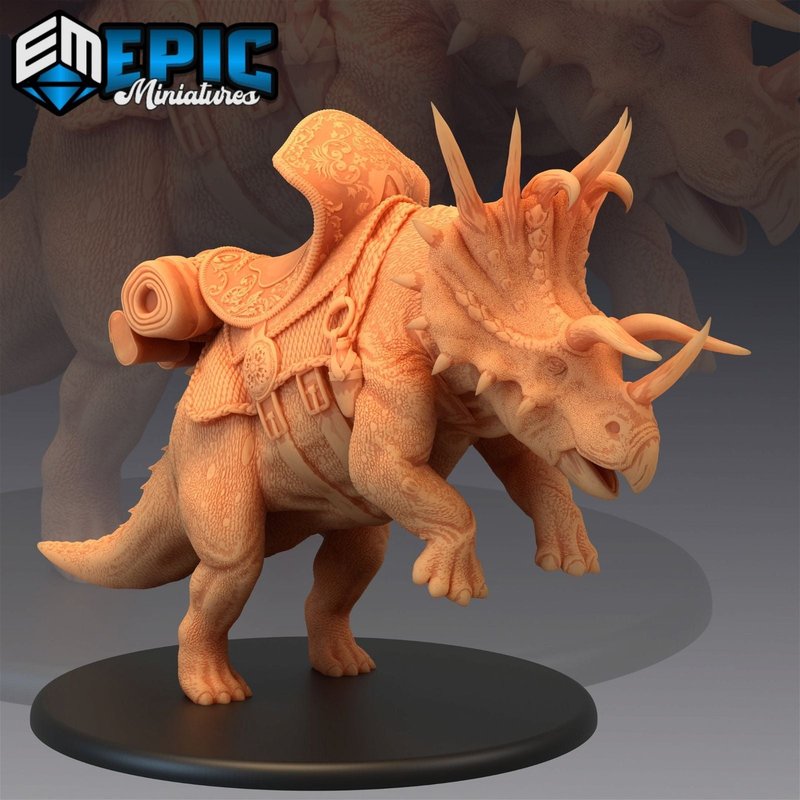 Triceratops Attacking 3D-printed model