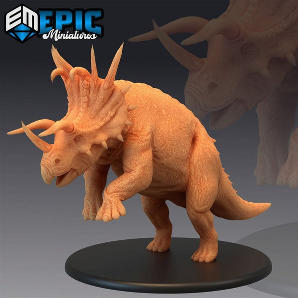 Triceratops Attacking 3D-printed model