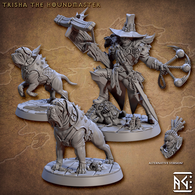 Trisha The Houndmaster 3D-printed model