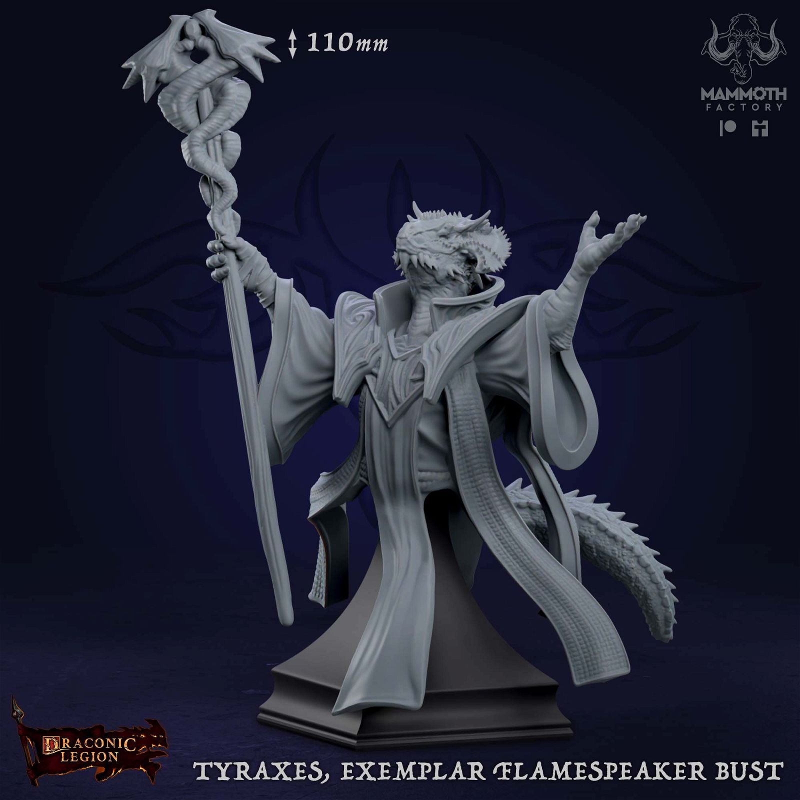 Tyraxes, Flamespeaker BUST - The Printable Dragon