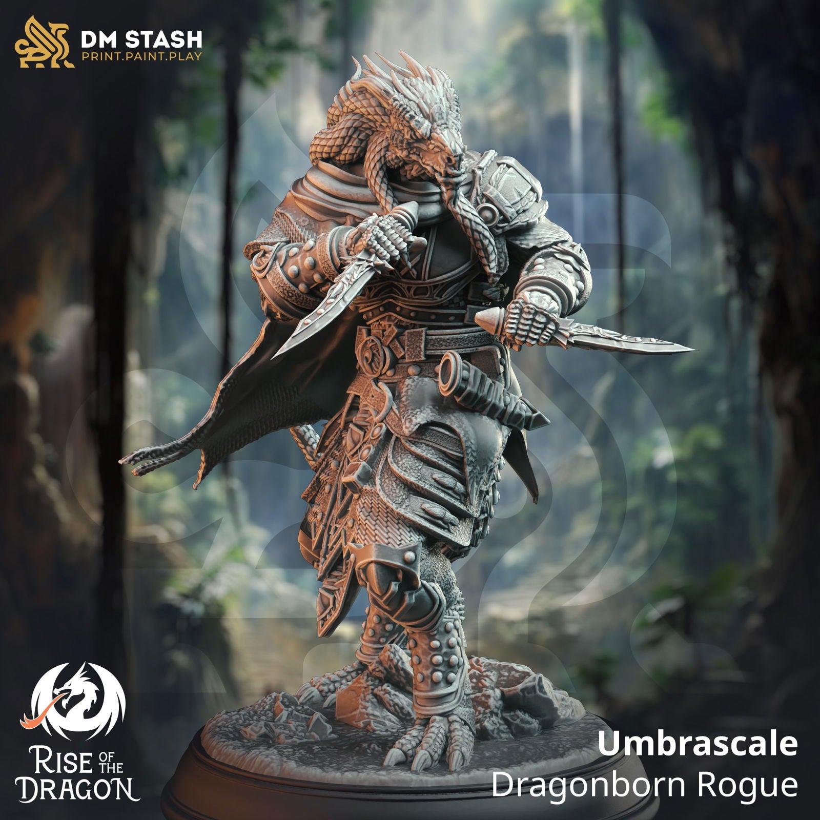 Umbrascale Dragonborn Rogue - The Printable Dragon