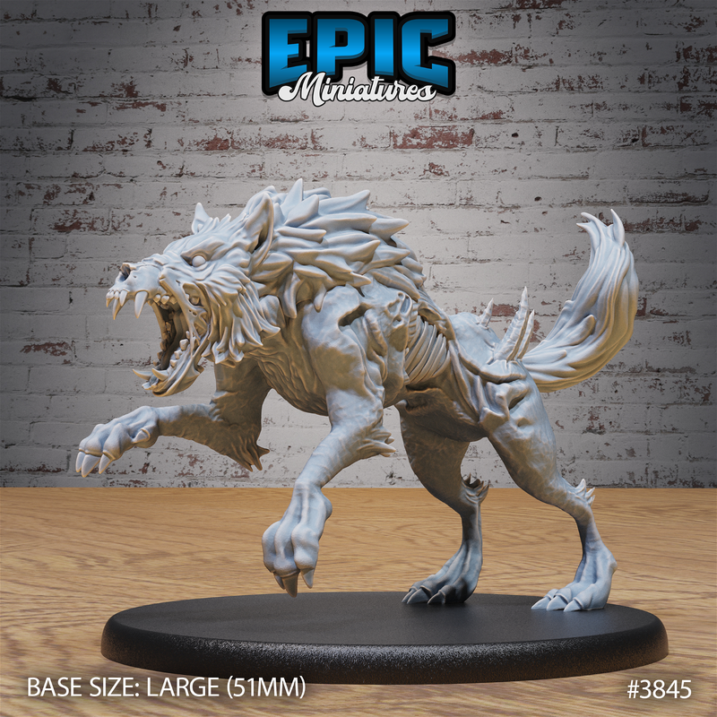 Undead Dire Wolf 3D-printed model