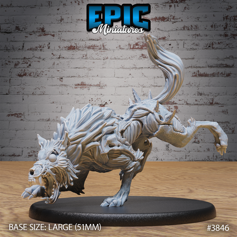Undead Dire Wolf 3D-printed model