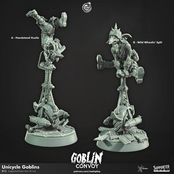 Unicycle Goblins 3D-printed model