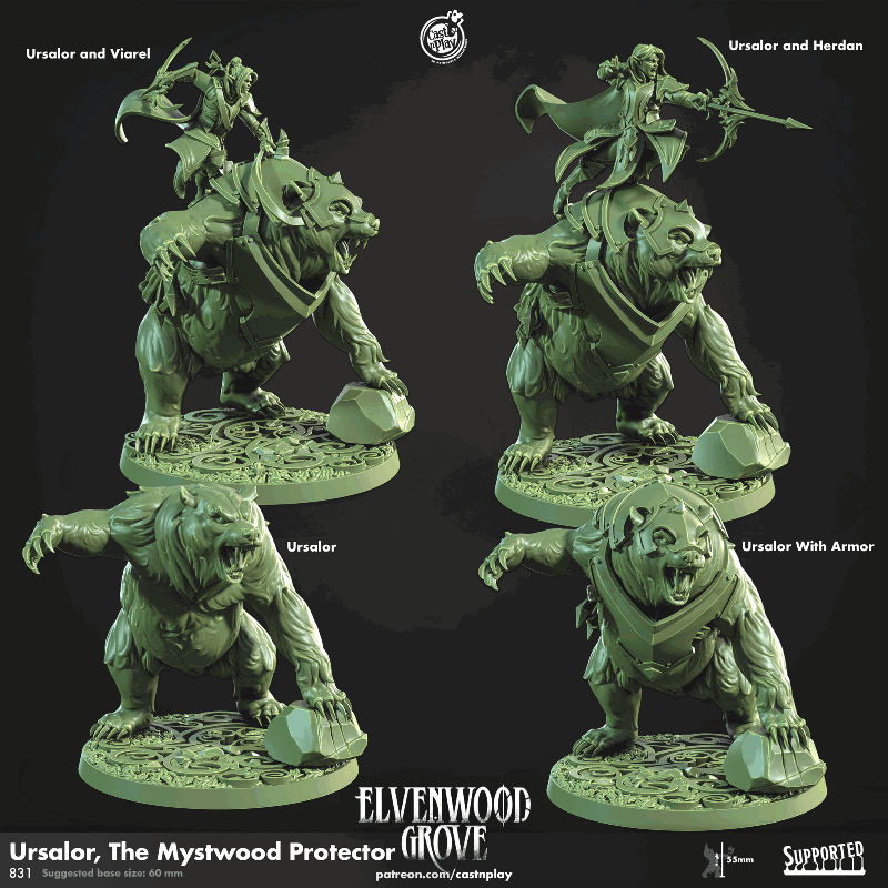Ursalor, The Mystwood Protector 3D-printed model