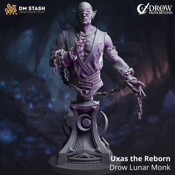 Uxas the Reborn - Drow Lunar Monk (Bust)