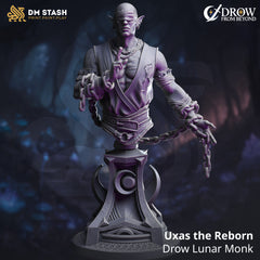Uxas the Reborn - Drow Lunar Monk (Bust)