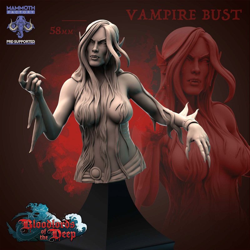 Vampire Bust 3D-printed model