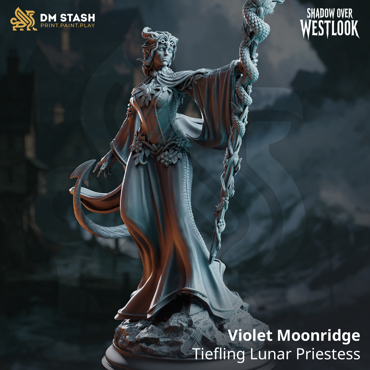 Violet Moonridge - Tiefling Lunar Priestess