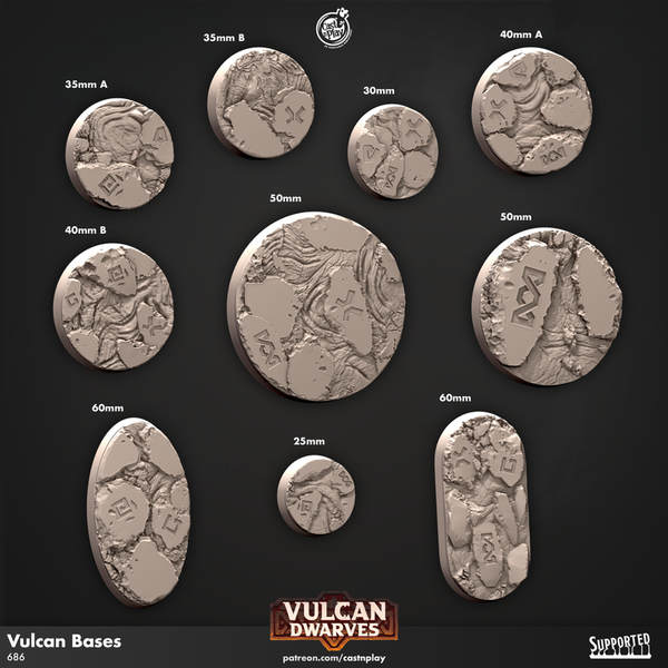 Vulcan Bases 3D-printed model