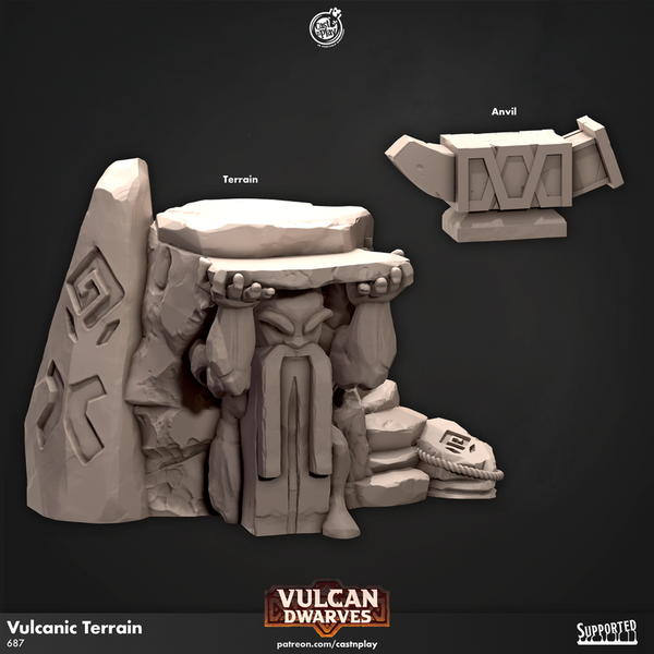 Vulcanic Terrain Set 3D-printed model