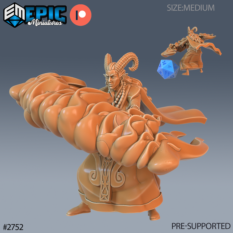 Warlock Tiefling 3D-printed model