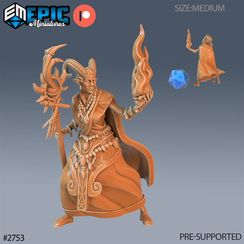 Warlock Tiefling 3D-printed model