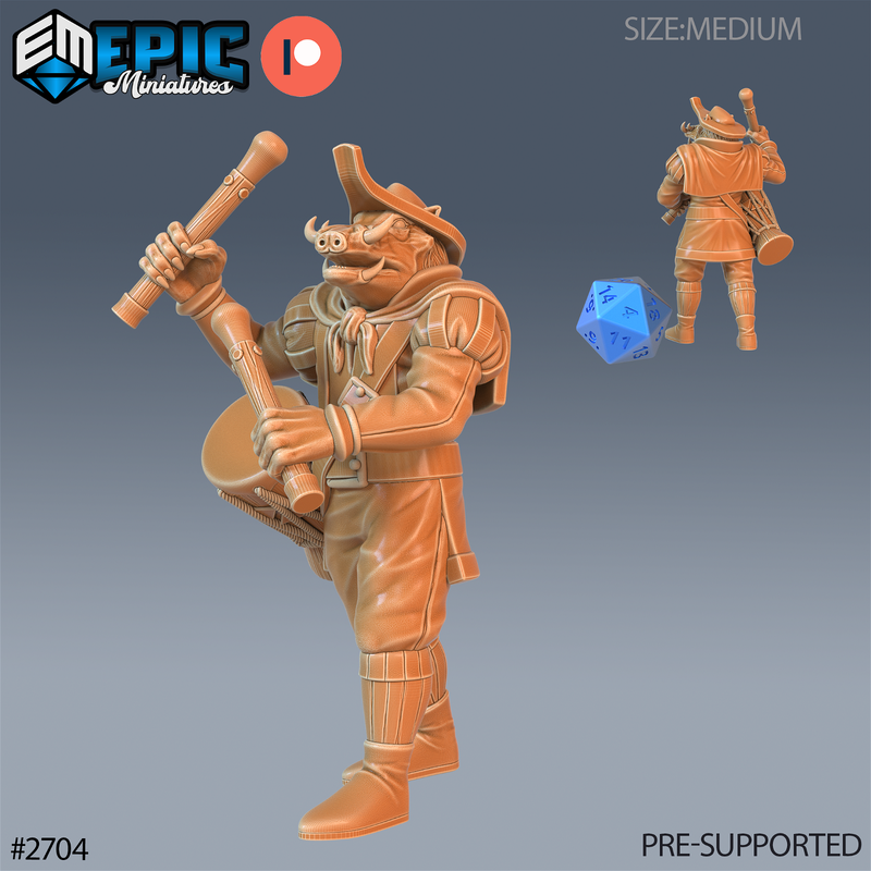 Warthog Folk Tribe Bard 3D-printed model