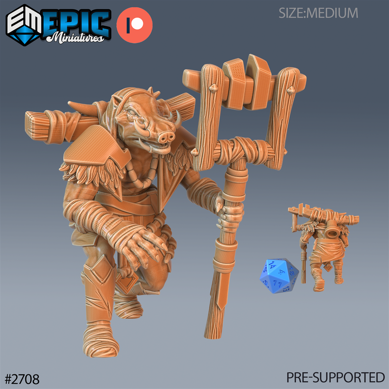 Warthog Folk Tribe Shaman 3D-printed model