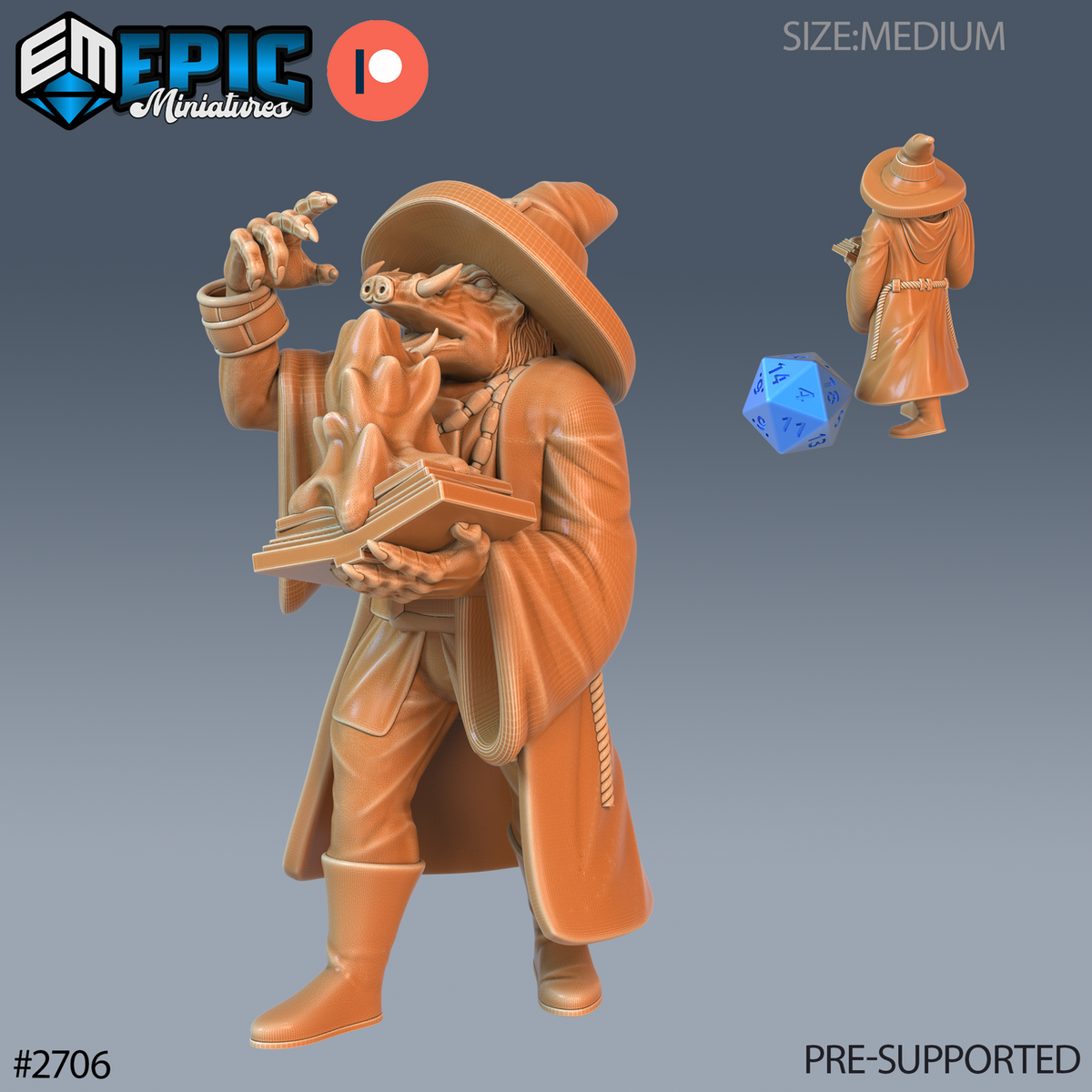Warthog Folk Tribe Wizard - The Printable Dragon